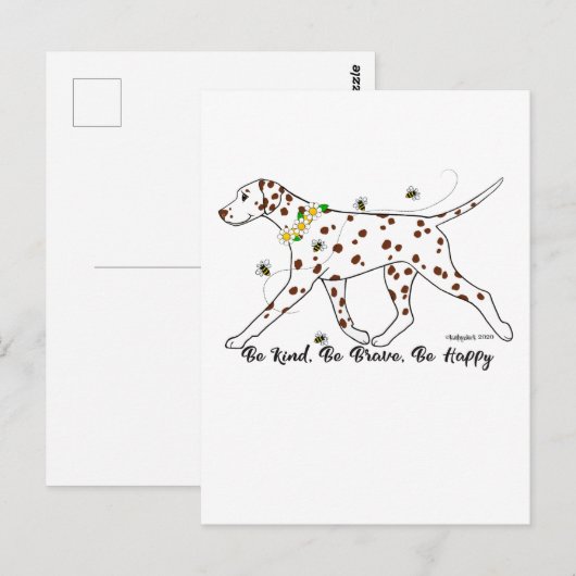 Dalmatian wees lief, wees moedig, wees blij briefkaart (Voorkant / Achterkant)