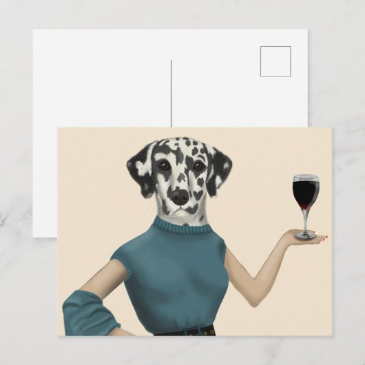 Dalmatian Wine Snob Briefkaart (Voorkant / Achterkant)