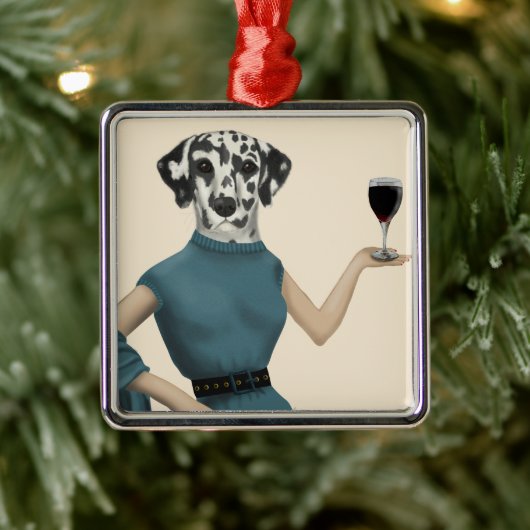 Dalmatian Wine Snob Metalen Ornament (Boom)