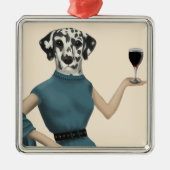 Dalmatian Wine Snob Metalen Ornament (Voorkant)