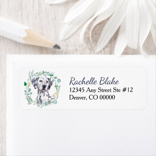 Dalmatian Wreath Return Address Label (Insitu)