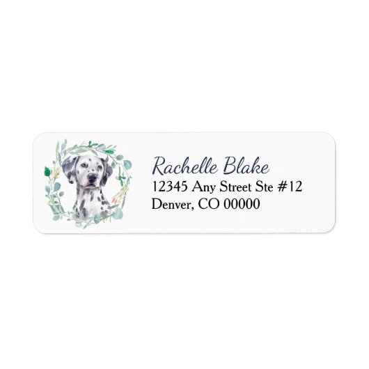 Dalmatian Wreath Return Address Label (Voorkant)