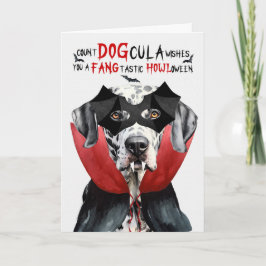 Dalmatianer Hond Grappige Count DOGcula Halloween Feestdagen Kaart