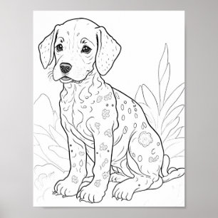 Dalmatie Hond Volwassen Kleurplaten Poster
