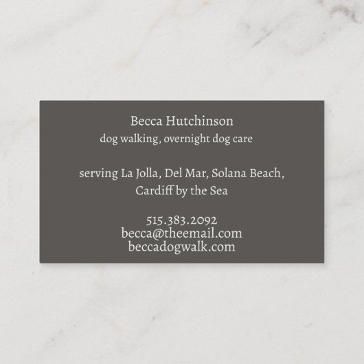 Dalmatie Hond Zittend Pet Sitter Waterverf Visitekaartje (Achterkant)