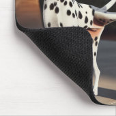 Dalmatie Saluting een rode brandkraan Muismat (Hoek)