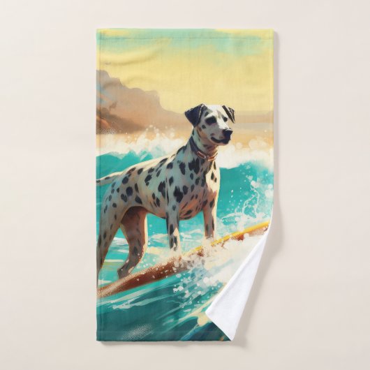 Dalmatie Strand Surfen Schilderij Bad Handdoek (Handdoek)
