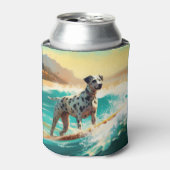 Dalmatie Strand Surfen Schilderij Blikjeskoeler (Blikje Voorkant)