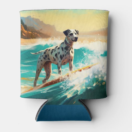 Dalmatie Strand Surfen Schilderij Blikjeskoeler (Voorkant)