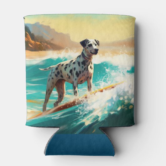 Dalmatie Strand Surfen Schilderij Blikjeskoeler (Achterkant)