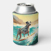 Dalmatie Strand Surfen Schilderij Blikjeskoeler (Blikje Achterkant)