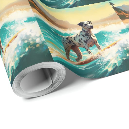 Dalmatie Strand Surfen Schilderij Cadeaupapier (Rol Hoek)