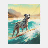 Dalmatie Strand Surfen Schilderij Fleece Deken (Voorkant)