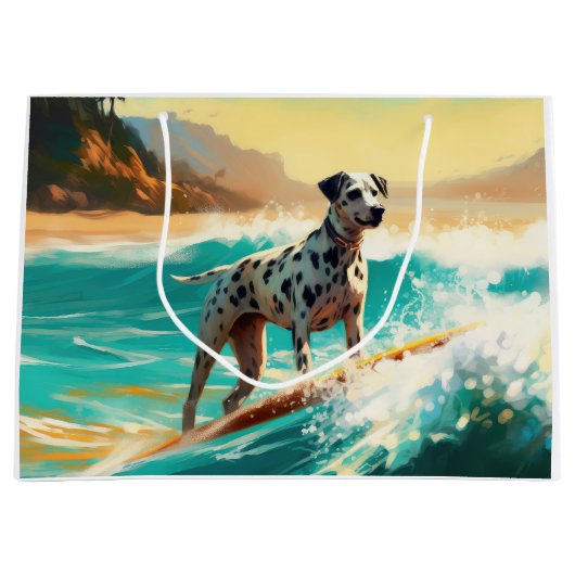 Dalmatie Strand Surfen Schilderij Groot Cadeauzakje (Voorkant)