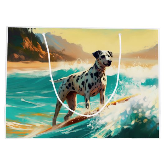 Dalmatie Strand Surfen Schilderij Groot Cadeauzakje (Achterkant)