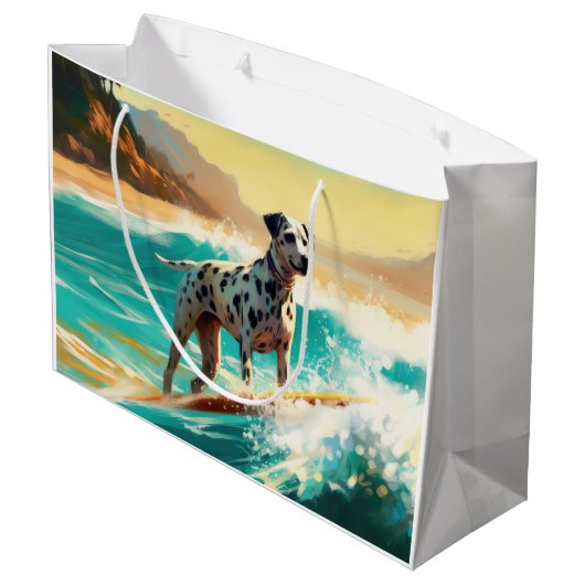 Dalmatie Strand Surfen Schilderij Groot Cadeauzakje (Achterkant Gekanteld)