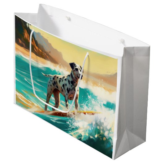 Dalmatie Strand Surfen Schilderij Groot Cadeauzakje (Voorkant Gekanteld)