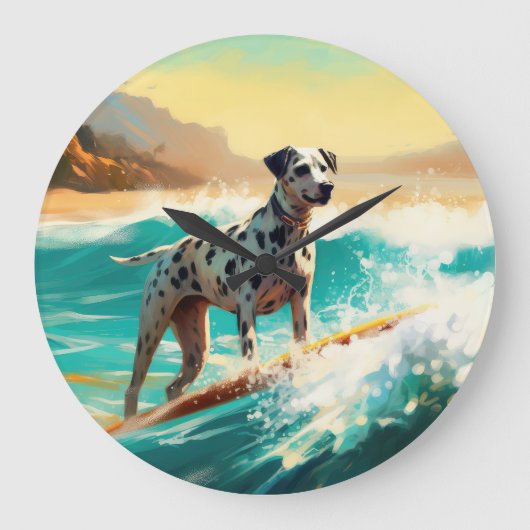 Dalmatie Strand Surfen Schilderij Grote Klok (Voorkant)