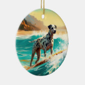 Dalmatie Strand Surfen Schilderij Keramisch Ornament (Rechts)