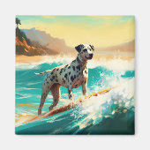 Dalmatie Strand Surfen Schilderij Magneet (Voorkant)