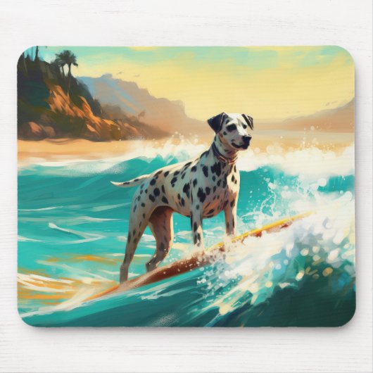Dalmatie Strand Surfen Schilderij Muismat (Voorkant)