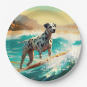 Dalmatie Strand Surfen Schilderij Papieren Bordje (Voorkant)