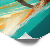 Dalmatie Strand Surfen Schilderij Perfect Poster (Hoek)