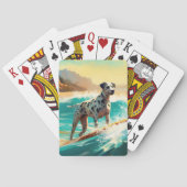Dalmatie Strand Surfen Schilderij Pokerkaarten (Achterkant)