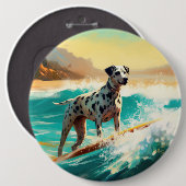 Dalmatie Strand Surfen Schilderij Ronde Button 6,0 Cm (Voorkant /achterkant)