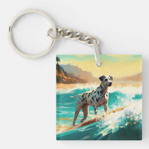 Dalmatie Strand Surfen Schilderij Sleutelhanger