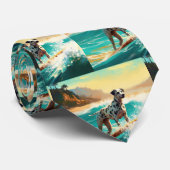 Dalmatie Strand Surfen Schilderij Stropdas (Opgerold)