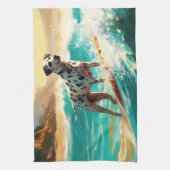 Dalmatie Strand Surfen Schilderij Theedoek (Verticaal)