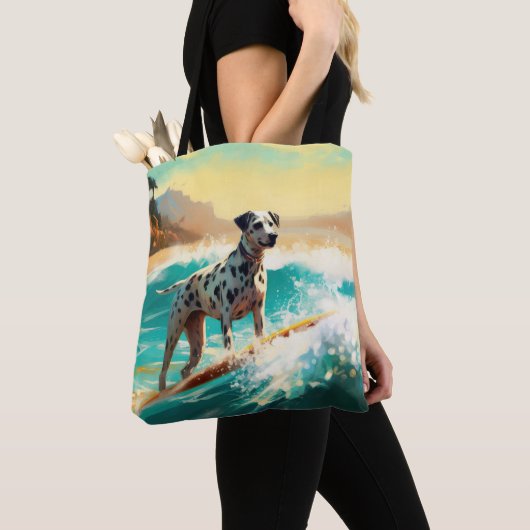 Dalmatie Strand Surfen Schilderij Tote Bag (Dichtbij)