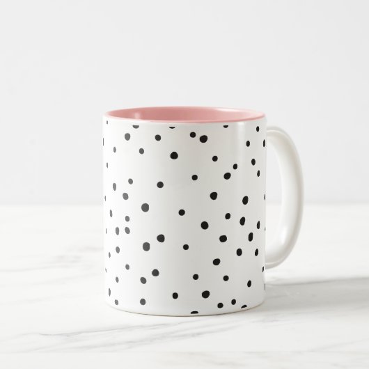 DALMATIEIMPERFECT SPOORT leuke moderne minimale Tweekleurige Koffiemok (Voorkant rechts)