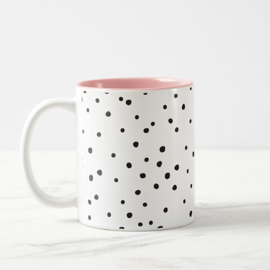 DALMATIEIMPERFECT SPOORT leuke moderne minimale Tweekleurige Koffiemok (Links)