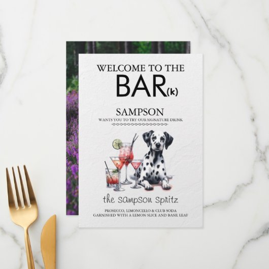 Dalmatiër Bar Menu (Voorkant / Achterkant in situ)