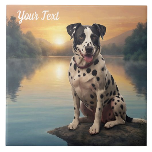 Dalmatiër bij het meer tegeltje (Voorkant)