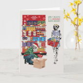 Dalmatiër en kat kunnen niet geloven dat het Kerst Kaart (Gele Bloem)