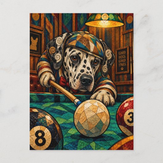 Dalmatiër, geometrisch mozaïek briefkaart (Voorkant)