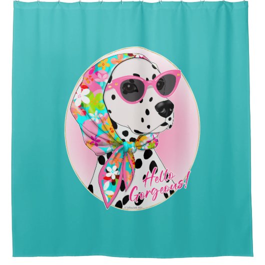Dalmatiër Hallo Prachtig! Douchegordijn (Voorkant)