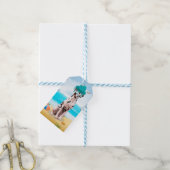 Dalmatiër hond op strand cadeaulabel (Met Touw)