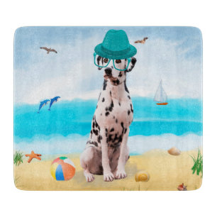 Dalmatiër hond op strand snijplank