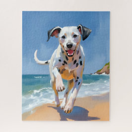Dalmatiër Hond Strand Aquarel Huisdier Schilderij Legpuzzel