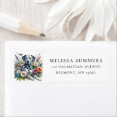 Dalmatiër Hond Wilde Bloemen Retouradres Label (Insitu)