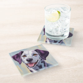 Dalmatiër | Honden Aquarel Huisdier Schilderij Glazen Onderzetter