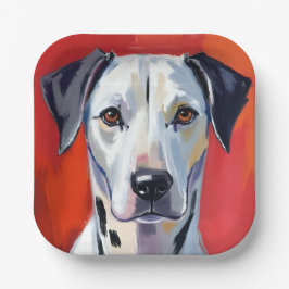 Dalmatiër | Honden Schilderij Huisdier Waterverf Papieren Bordje