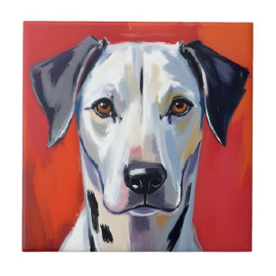 Dalmatiër Honden Schilderij Huisdier Waterverf Tegeltje