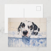 Dalmatiër hondenbad tijd schilderij briefkaart (Voorkant / Achterkant)