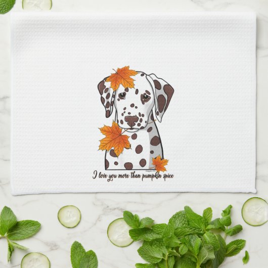 Dalmatiër, ik hou meer van je dan pompoenkruid theedoek (Gevouwen)