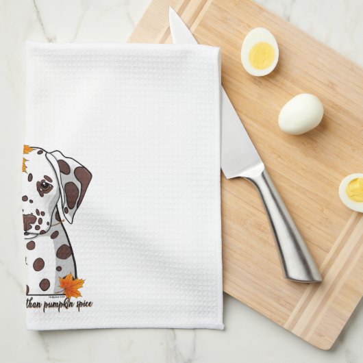 Dalmatiër, ik hou meer van je dan pompoenkruid theedoek (Quarter Fold)
